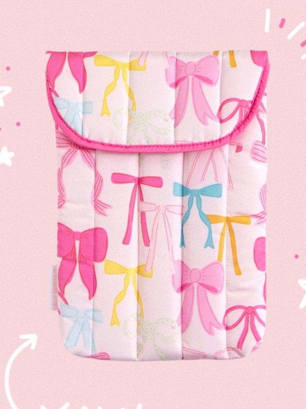 Callie Danielle Pink Bow Laptop Sleeve